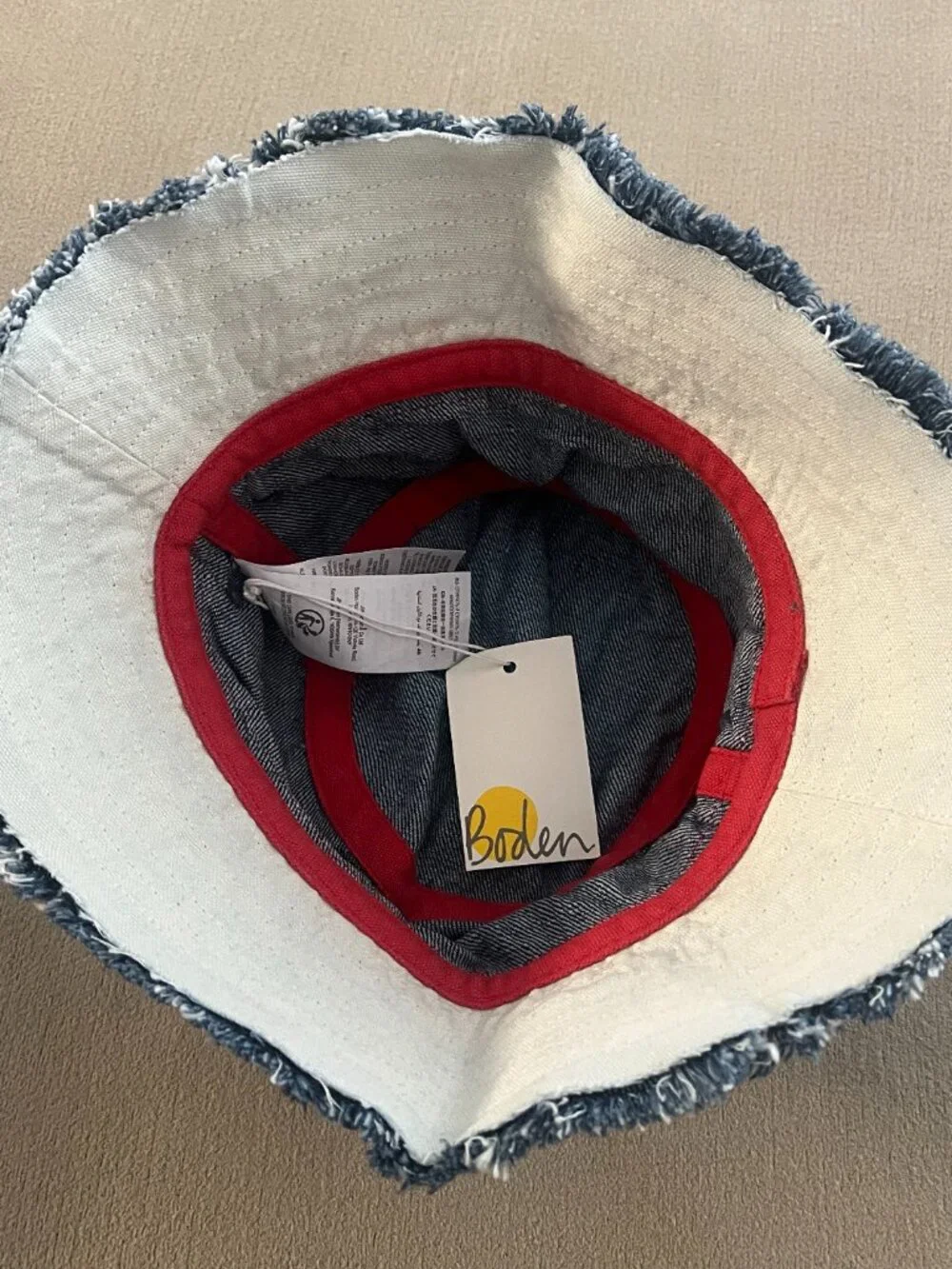 Mini Boden Boys/Girls Blue Denim Bucket Hat Size M NWT